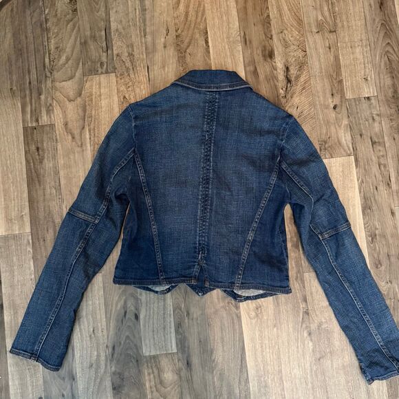 Free People Denim Military Band Jacket Double Breasted Blue Jean OB466872 - Picture 8 of 8